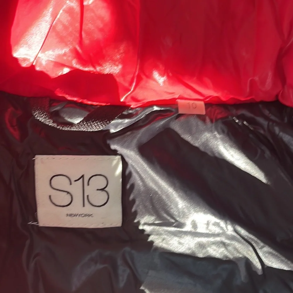 Gently worn girls red s13 jacket with fur hood size 10 girls
